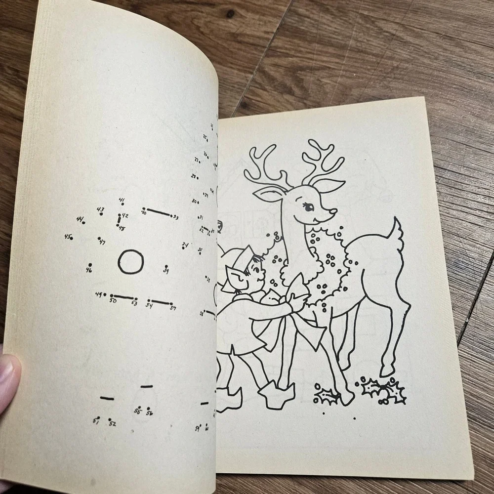 Vintage 1989 Old Fashion Christmas Coloring Book Landoll Santa Mrs Claus Retro